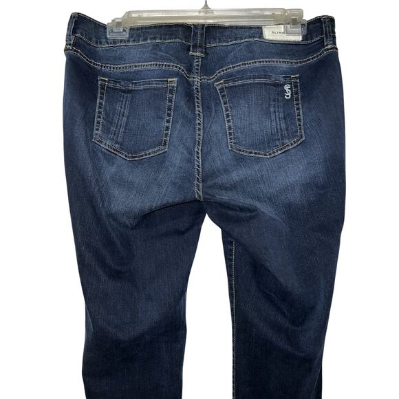 Slink Jeans Women's Size 14 Dark Blue Curvy Ankle Stretch 5-pocket Jegging Jean - Picture 5 of 7